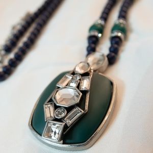 Lia Sophia Toni Ann Necklace Green Blue and Bling!